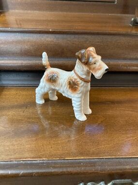 Vintage Porcelain Fox Terrier or Airedale Terrier Figurine -